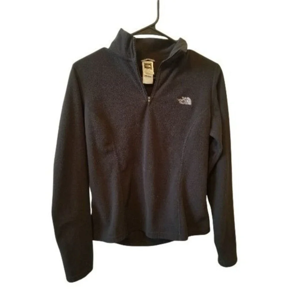 The North Face TKA 100 Glacier Fleece black 1/4 zip pullover long sleeve sz S